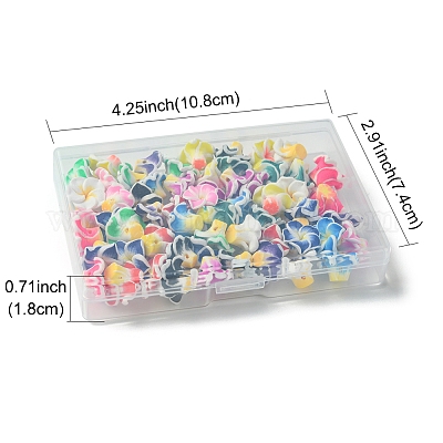 60шт 15 цвета бусины ручной работы из полимерной глины 3d цветок плюмерия CLAY-FS0001-39-1