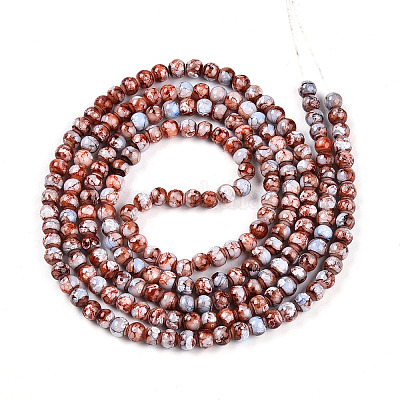 Выпечка окрашенные стеклянные бусины пряди X-DGLA-N003-4mm-A03-1