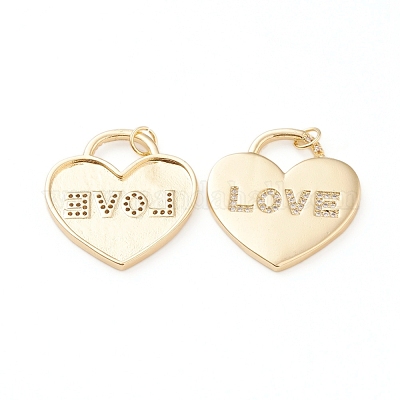 Латунные микропаве прозрачные подвески с фианитом ZIRC-L093-48G-1