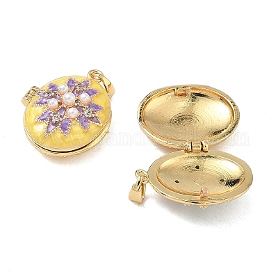 Латунь эмаль Locket подвески KK-F923-02A-G-1