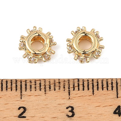 Латунные микро проложить кубического циркония бусы KK-C155-13G-1