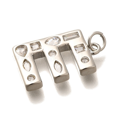 Латунные микропаве прозрачные подвески с фианитом KK-G521-01P-E-1