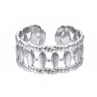 Кольцо-манжета овальной формы из нержавеющей стали марки 304 RJEW-T023-46P-1