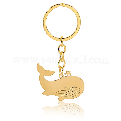 6шт брелок-подвеска из нержавеющей стали в виде кита KEYC-BBC0001-12A-1