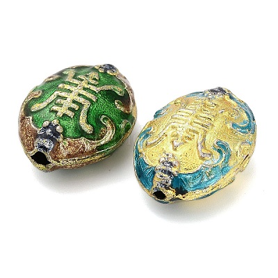 Бусины ручной работы перегородчатой CLB-Z001-03G-02-1