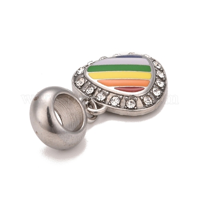 304 нержавеющая сталь хрустальные стразы европейские подвески-шармы STAS-F278-16P-1