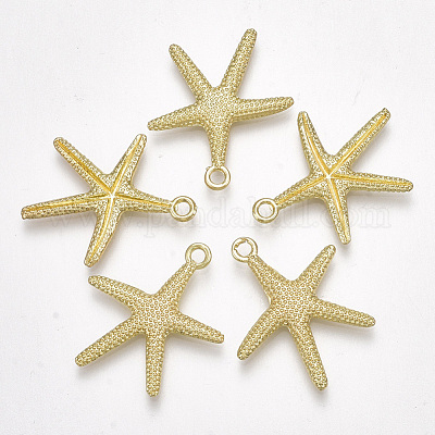 合金ペンダント ヒトデ/海の星 ライトゴールド 24x22x2.5mm 穴：2mmの