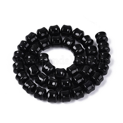 Натуральные бусины из черного оникса (окрашенные и нагретые)&nbsp;G-N353-06A-08-1