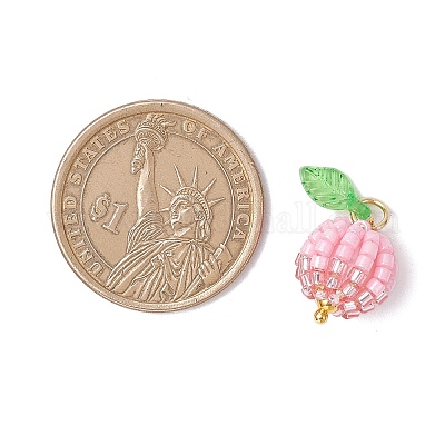 Подвески из стеклянных бусин в виде ягод и фруктов PALLOY-MZ00729-02-1