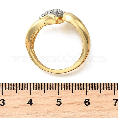 Латунные микро проложить манжеты кольца кубического циркония RJEW-D313-07PG-1