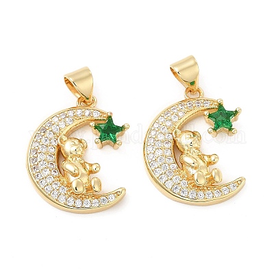 Латунные микро проложить кубического циркония подвески KK-H441-23G-1