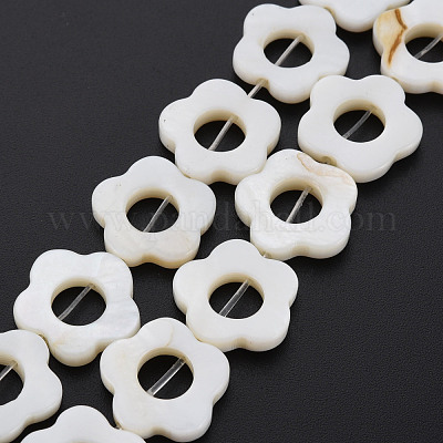 Perline di conchiglie d'acqua dolce incorniciano fili&nbsp;X-SHEL-T009-14A-1