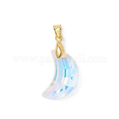 Цвет AB покрытием стеклянные подвески PALLOY-JF04595-01-1