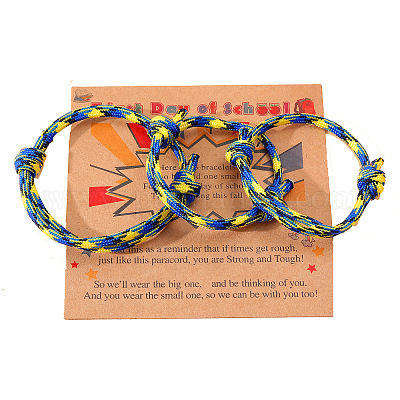 3 шт. 3 стиля полиэстеровых браслетов в честь первого дня школы FS-WG342D8-01-1