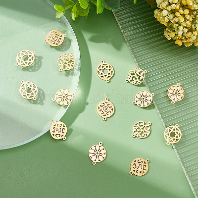 Shop DICOSMETIC 16Pcs 4 Styles Flower Connector Charms Stainless Steel Flat  Round Flower Link Pendant Golden Color Flower/Leaf/Tree Charm Connectors  for Jewelry Making for Jewelry Making - PandaHall Selected