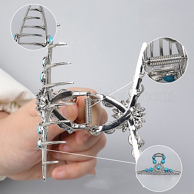 Заколки-коготь из синтетической бирюзы PW-WGD274A-01-1