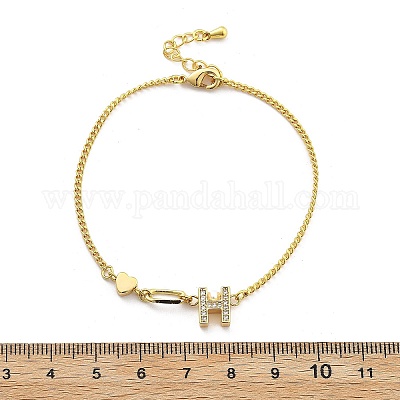 Латунные браслеты с микропаве из чистого кубического циркония BJEW-U020-18G-1