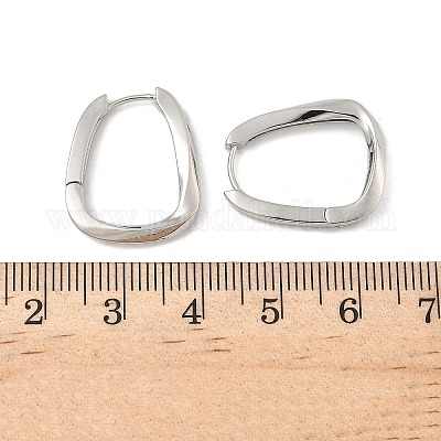 Прямоугольные серьги-кольца из латуни EJEW-D320-24P-1