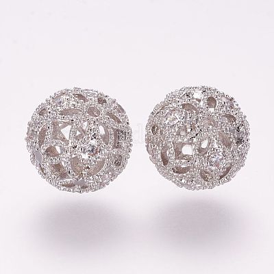 Латунные микро проложить кубического циркония бусы ZIRC-G091-64P-1