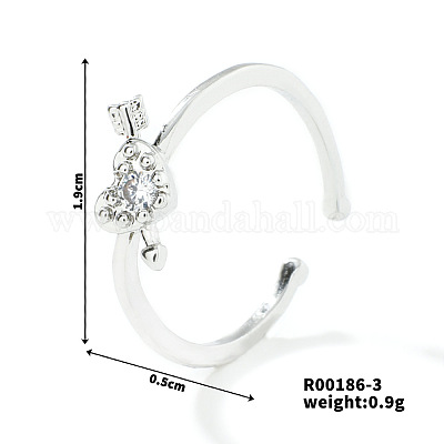 Модные открытые манжеты унисекс из латуни с микропаве и прозрачным фианитом VA2990-19-1