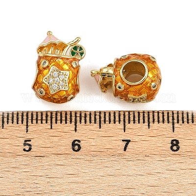 Латунные микро-паве из прозрачных кубических цирконий с европейской эмалью KK-D421-06G-1