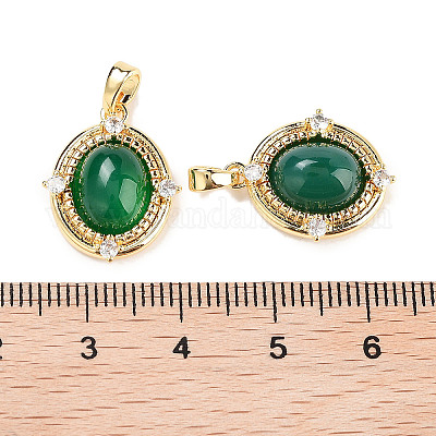 Подвески из латуни с прозрачным фианитом KK-C051-58G-1