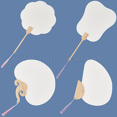 4 шт. 4 стиля бумажных вееров AJEW-GF0011-45A-1