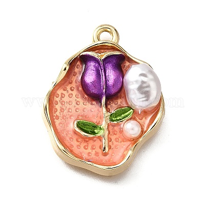 Подвески из эмали и сплава ENAM-K076-11E-G-1