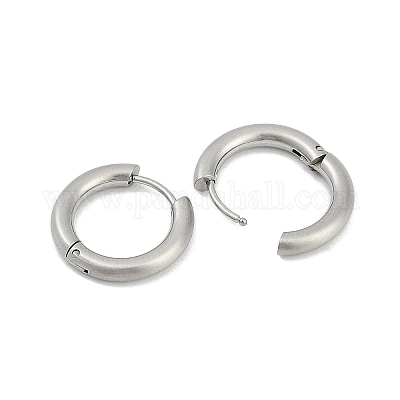 Серьги-кольца huggie hoop из матовой нержавеющей стали 304 EJEW-C096-32D-P-1