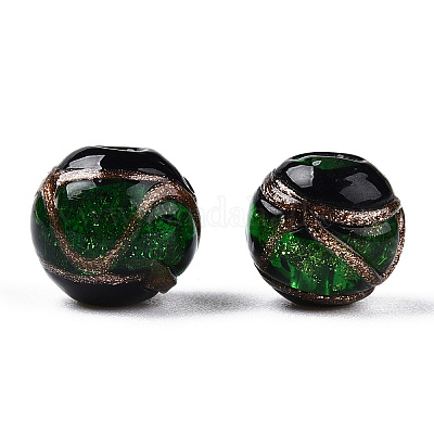 Бусины ручной работы бусины золотого песка LAMP-T019-12mm-04-1