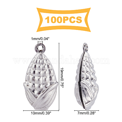 Wholesale DICOSMETIC 100Pcs Corn Pendant Stainless Steel Small Pendant Cute  Mini Food Charms for DIY Jewelry Making Accessory Bracelet Necklace  Keychain Crafting Findings 