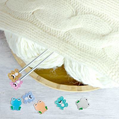 Колпачки для игл «Медведь и лягушка» из экологически чистого пищевого силикона DIY-DC0002-20-1