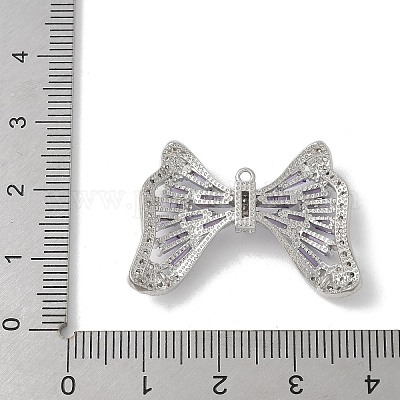 Подвески из латуни с микропаве из кубического циркония и стеклом KK-U052-27P-01-1