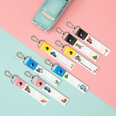 Брелок для ключей из искусственной кожи и хлопка с именным маркером AJEW-WH0514-007-1