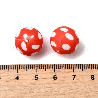 Круглые бусины из пищевого силикона с точечным принтом в виде волны&nbsp;PW-WG66974-55-1