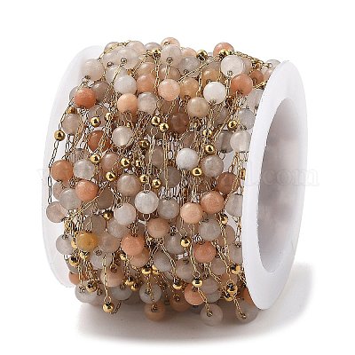 Цепочки из натурального солнечного камня и нержавеющей стали 304 CHS-K021-08A-04-1