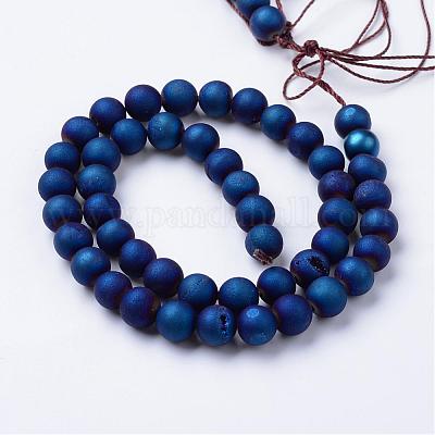 Гальванические природные друзы геодез агат из бисера G-R345-8mm-57-1