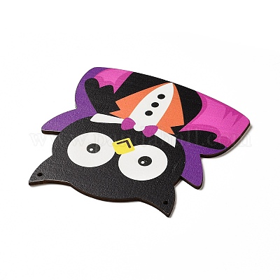 Большие подвески из дерева с односторонним принтом WOOD-I010-10C-1