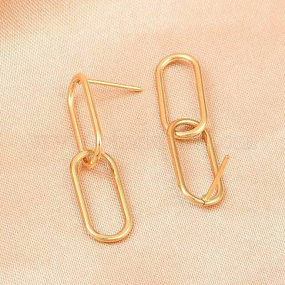 Овальные серьги-гвоздики из нержавеющей стали 316 EJEW-D339-04G-1