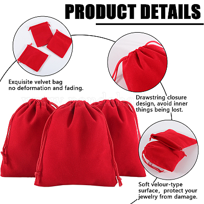 Прямоугольные бархатные мешочки на шнурке TP-BBC0001-06C-1