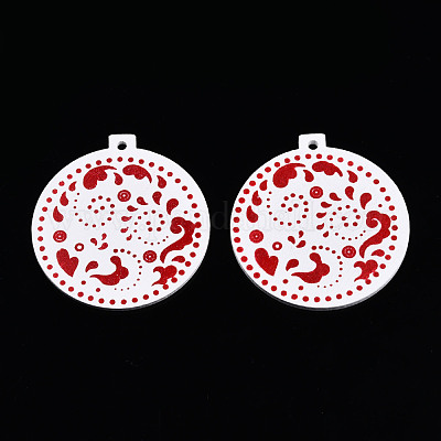 Рождественские большие подвески из окрашенного дерева WOOD-N005-103B-1