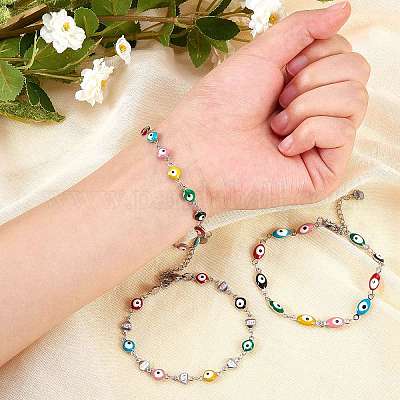 3шт 3 стиля браслетов из нержавеющей стали 304 BJEW-SZ0001-25-1