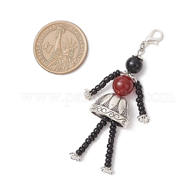 4 шт. подвеска в виде человека из стекла HJEW-TA00361-1