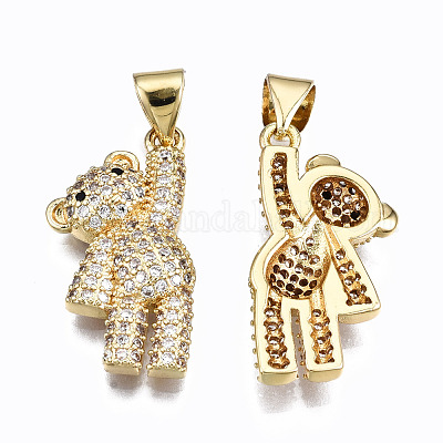 Латунные микропаве прозрачные подвески с фианитом ZIRC-S067-040-NR-1