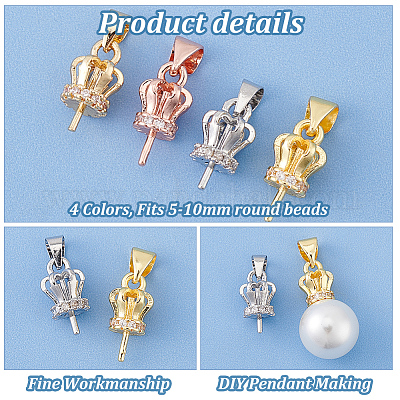 16 шт. 4-х цветные латунные подвески с микропаве из кубического циркония FIND-PH0021-30-1