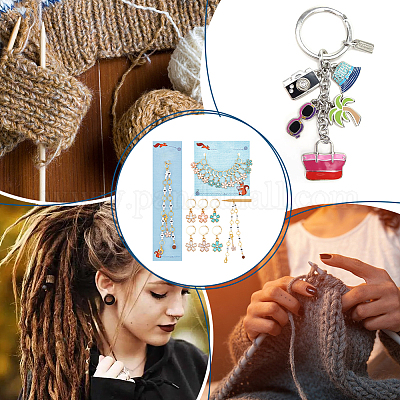 Наборы счетчиков цепочек для вязания рядов и маркеров для запирания петель HJEW-AB00488-1