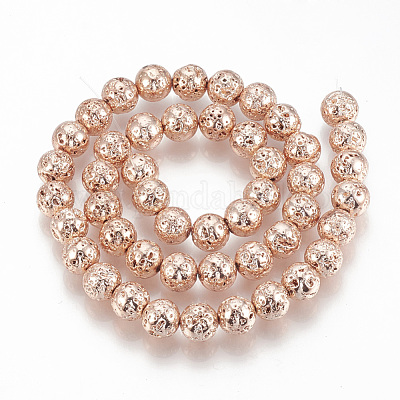 Гальванические бусины из натуральной лавы G-T061-55C-12mm-1