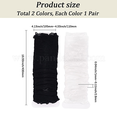 2 пара двухцветных нейлоновых кружевных рукавов AJEW-CY0001-27-1