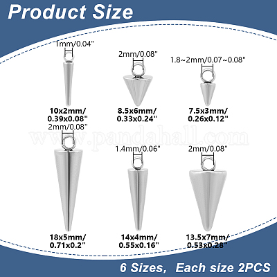 12 шт. 6 стиля подвески из нержавеющей стали 304 STAS-LP0001-32-1