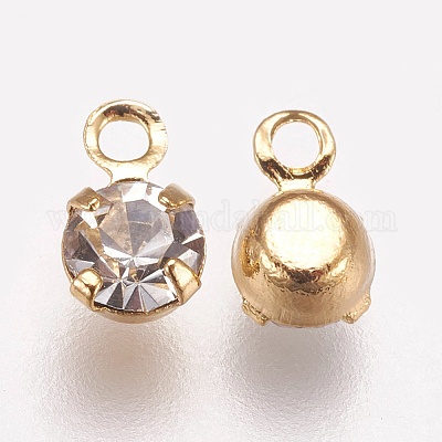 Подвески латунные горный хрусталь X-KK-S314-41G-1